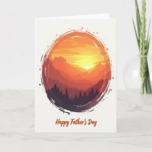 Tarjeta Escénica del Día del Padre al Atardecer