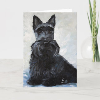 Tarjeta Escocés Terrier - muchacho azul del escocés