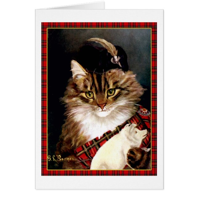 Tarjeta escocesa del arte del gato del Laddie de (Frente)