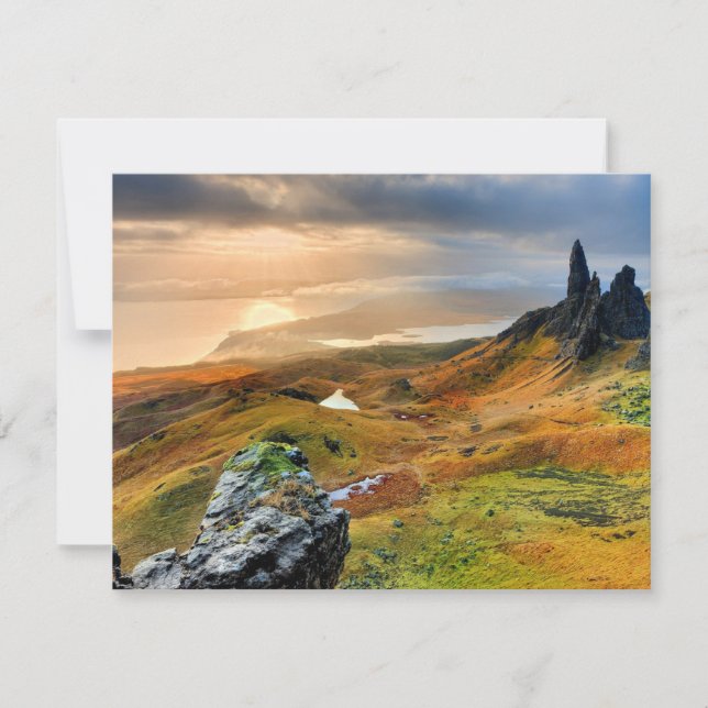 Tarjeta Escocia, hermoso paisaje montañoso (Anverso)