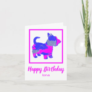 Tarjeta Escocia Terrier Perro Sillhouette Funny Cumpleaños
