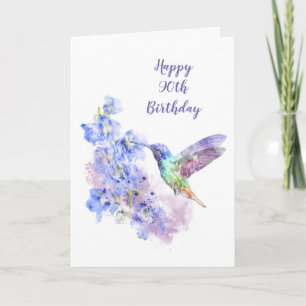Tarjeta Esconda los 90.os Delphiniums del pájaro del