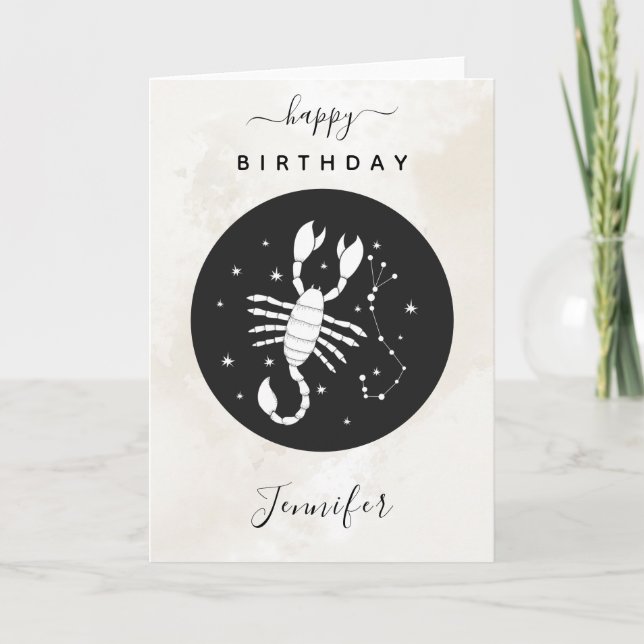 Tarjeta Escorpio Astrología Estrella Zodiaca Signo Horósco (Anverso)