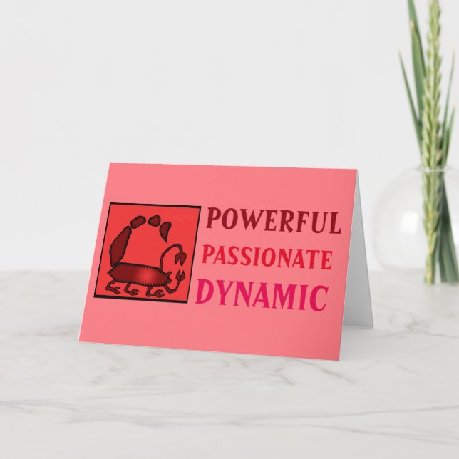 Tarjeta Escorpio de Personalidad del Rótulo Zodiac (Anverso)