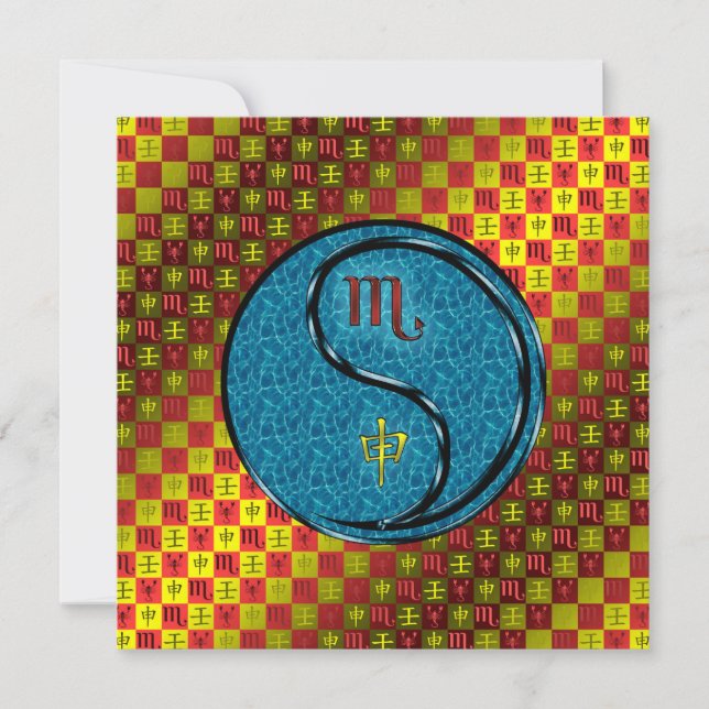 Tarjeta Escorpio y Mono de Agua (Anverso)