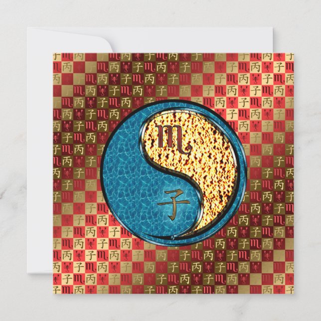 Tarjeta Escorpio y rata de fuego (Anverso)