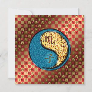 Tarjeta Escorpio y rata de fuego