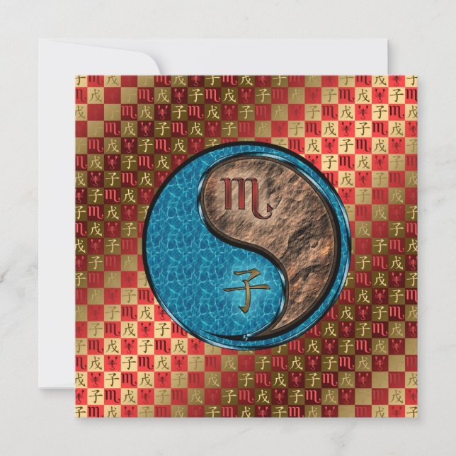 Tarjeta Escorpio y rata de la Tierra (Anverso)