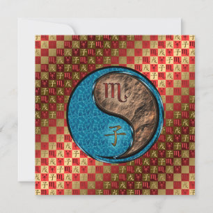 Tarjeta Escorpio y rata de la Tierra