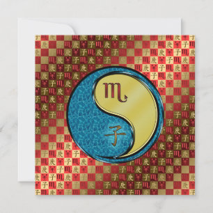 Tarjeta Escorpio y rata Metalizado