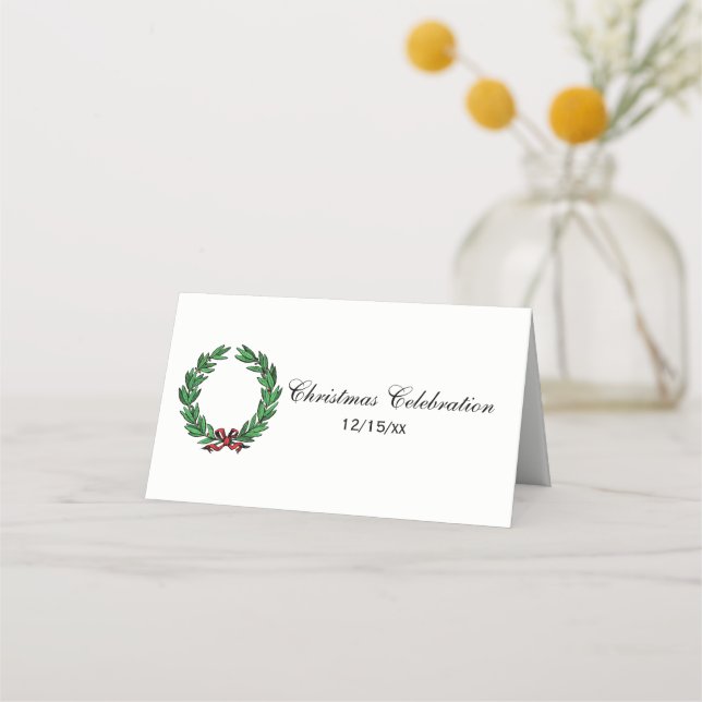 Tarjeta Escort Card Place de navidades Wreath #1 (Anverso)