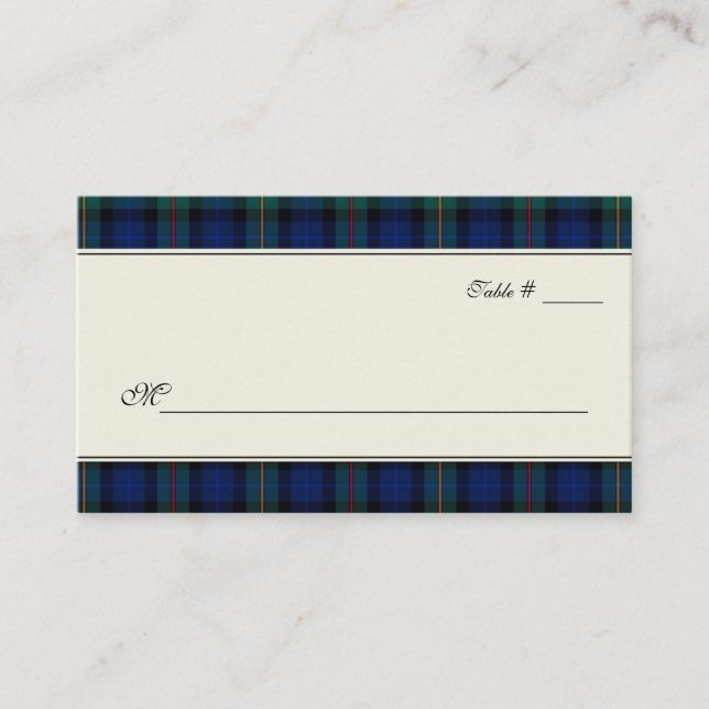 Tarjeta Escort Place de Smith Tartan Plaid Boda Es (Anverso)