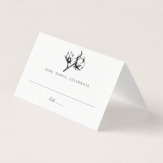 Tarjeta Escort Place para Bodas de la planta de al (Anverso)