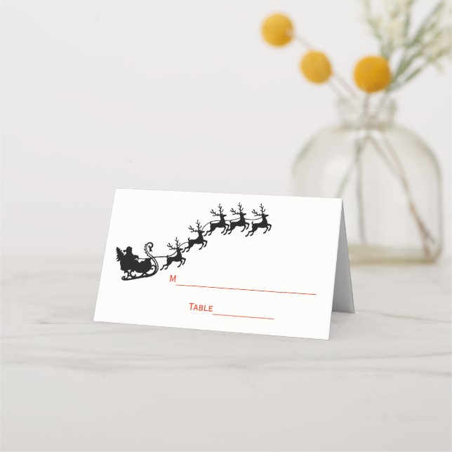 Tarjeta Escort Place para navidades de Santa Sleig (Reverso)