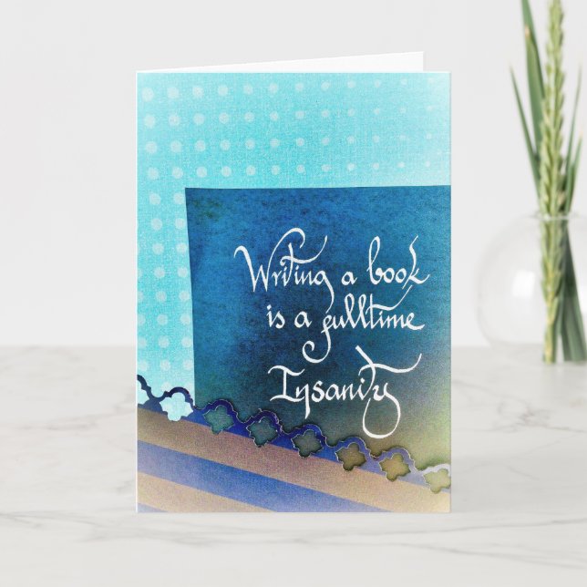 Tarjeta Escribiendo un manifiesto del autor del libro con  (Anverso)