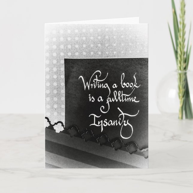 Tarjeta Escribiendo un manifiesto del autor del libro en b (Anverso)