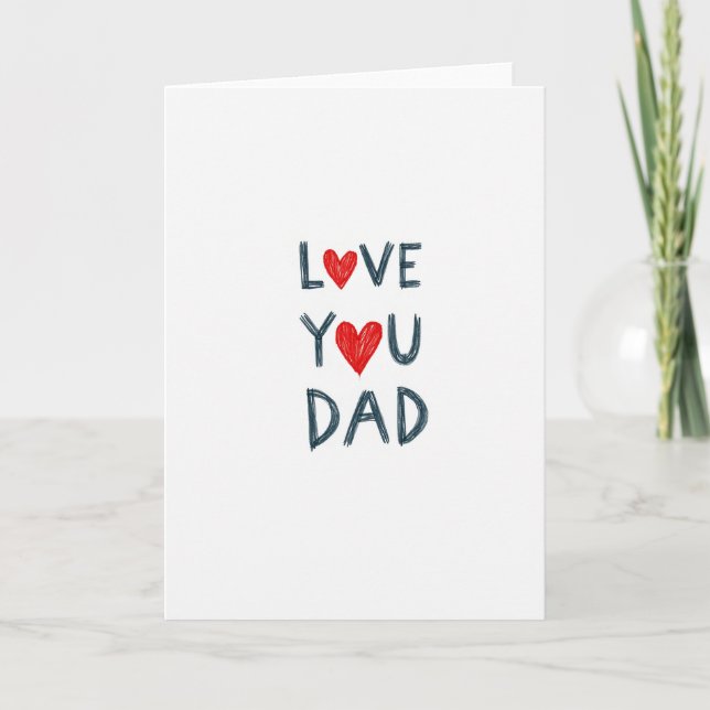 Tarjeta escrita a mano "Te quiero papá" (Anverso)