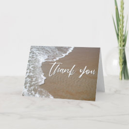 Tarjeta Escritura a mano casual gracias a arena y espuma o