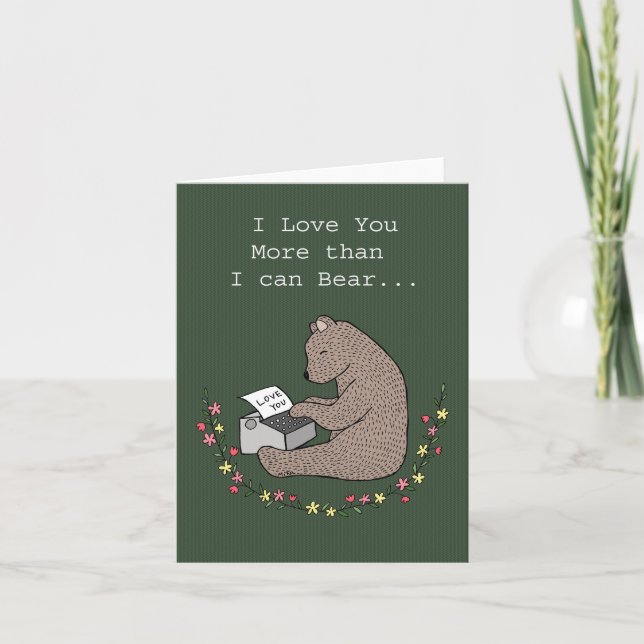 Tarjeta Escritura de oso Te amo Aniversario Amigo Valentín (Anverso)