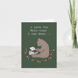 Tarjeta Escritura de oso Te amo Aniversario Amigo Valentín