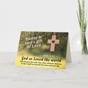 Tarjeta Escritura de Pascua Juan 3:16 Dios amó tanto al mu