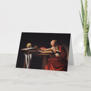 Tarjeta Escritura de Saint Jerome (por Caravaggio)