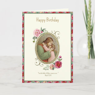 Tarjeta Escritura religiosa de cumpleaños de Jesús para ni