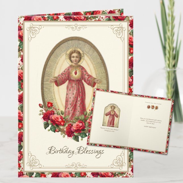 Tarjeta Escritura religiosa de los Rosas de cumpleaños (Subido por el creador)