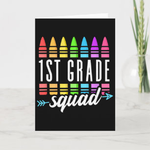 Tarjeta Escuadrón de 1er grado de regreso a la escuela mae