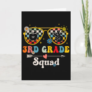 Tarjeta Escuadrón de 3er grado Lindo Groovy Profesor Estud