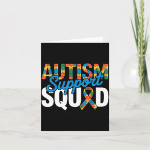 Tarjeta escuadrón de apoyo al autismo para la conciencia d
