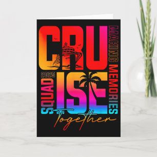 Tarjeta Escuadrón de crucero retro 2025 Creando recuerdos 