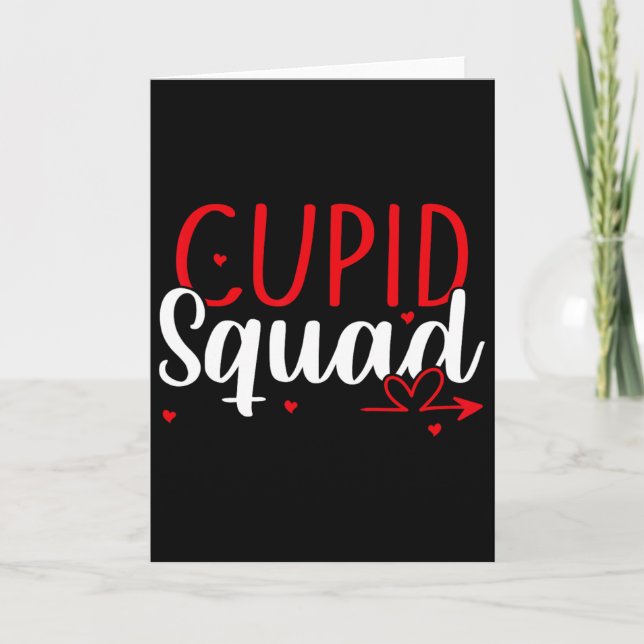 Tarjeta Escuadrón de Cupido Corazones Día de San Valentín  (Anverso)