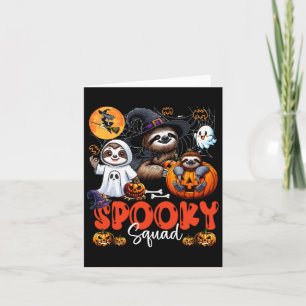 Tarjeta Escuadrón de Halloween espumoso tres eslóganes de