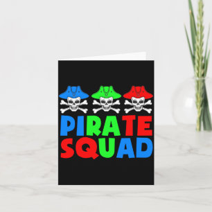 Tarjeta escuadrón de piratas piratas lindos cráneo de pira
