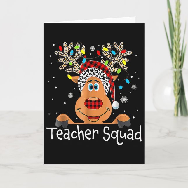 Tarjeta Escuadrón de profesores Reno Profesor Navidad Xmas (Anverso)