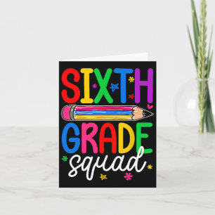 Tarjeta Escuadrón De Sexto Grado Retro Primer Día De Los N