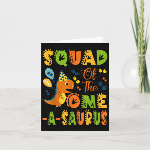 Tarjeta Escuadrón del primer cumpleaños de Dinosaurio Pa