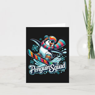 Tarjeta Escuadrón Pingüino Deportes De Invierno Snowboard 