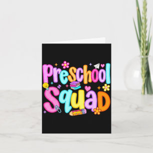 Tarjeta escuadrón preppy de preescolar vuelve al colegio p