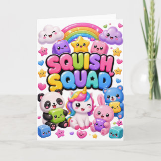 Tarjeta Escuadrón Squish Brillante Panda Arcoíris Unicorni