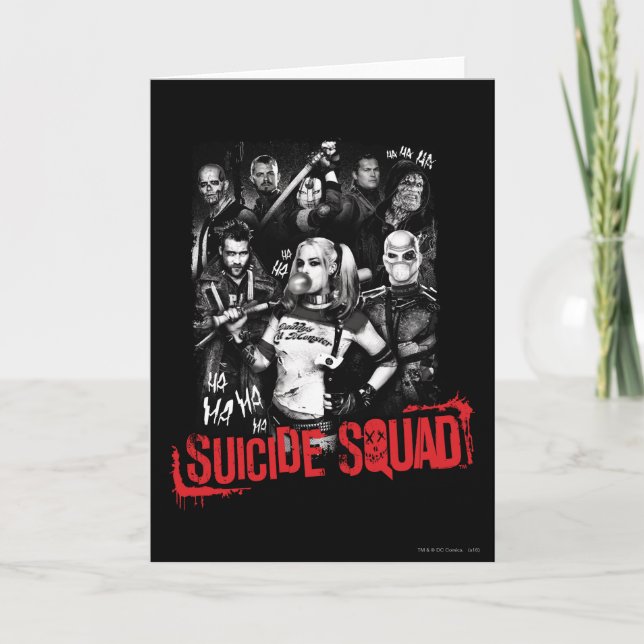 Tarjeta Escuadrón suicida | Foto grupal de Grunge (Anverso)