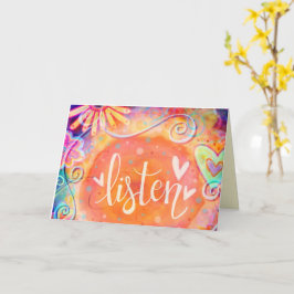 Tarjeta Escuche Bonito Corazones Florales Inspirando a Pas