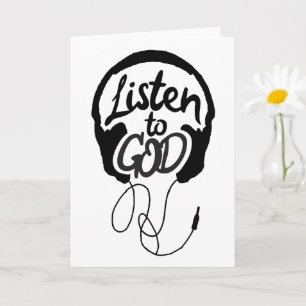 Tarjeta Escuche el arte cristiano de Dios Arte Motivaciona