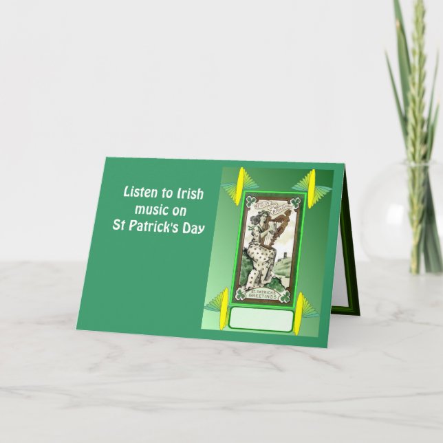 Tarjeta Escuche la música irlandesa el el día de St (Anverso)