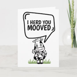 Tarjeta Escuché que te mudaste de nuevo hogar de vaca dive