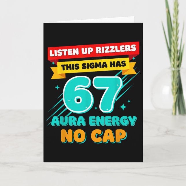 Tarjeta Escuchen Rizzlers Este Sigma Tiene 67 Energía de A (Anverso)