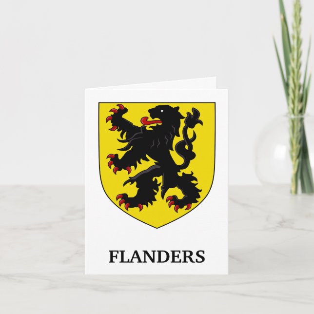 Tarjeta Escudo de Armas de Flandes León Heráldico (Anverso)