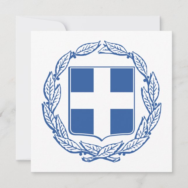 Tarjeta Escudo de armas de Grecia (Anverso)