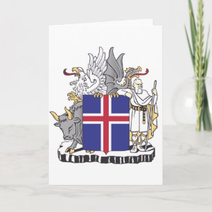 Tarjeta Escudo de Armas de Islandia Guardianes Mitológicos